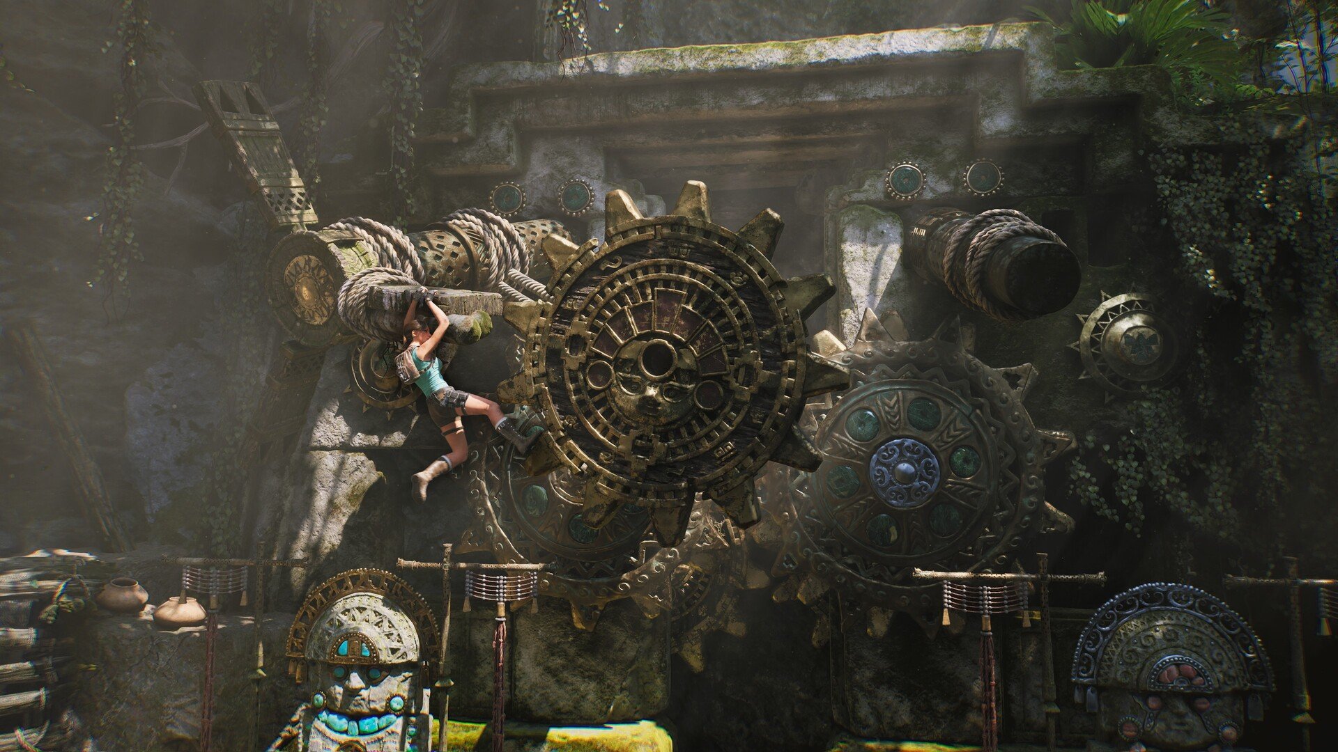 Lara Croft exploring a tomb in Tomb Raider Legacy of Atlantis