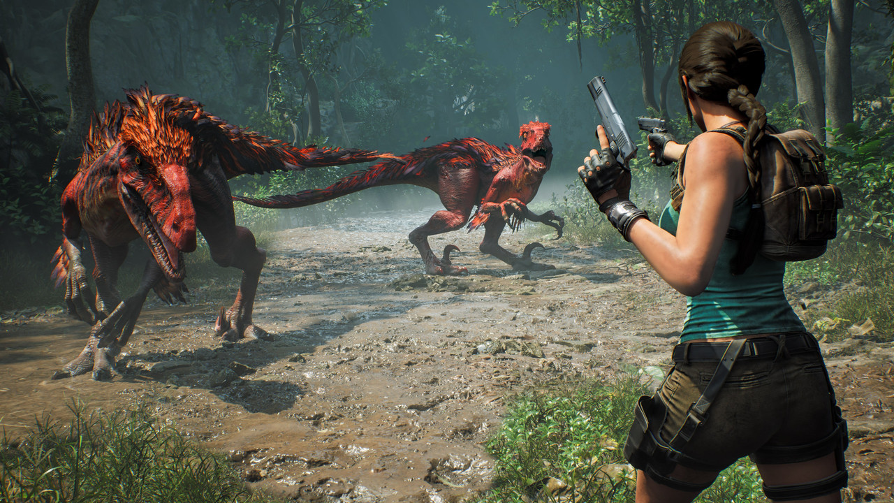 Lara Croft in combat in Tomb Raider Legacy of Atlantis