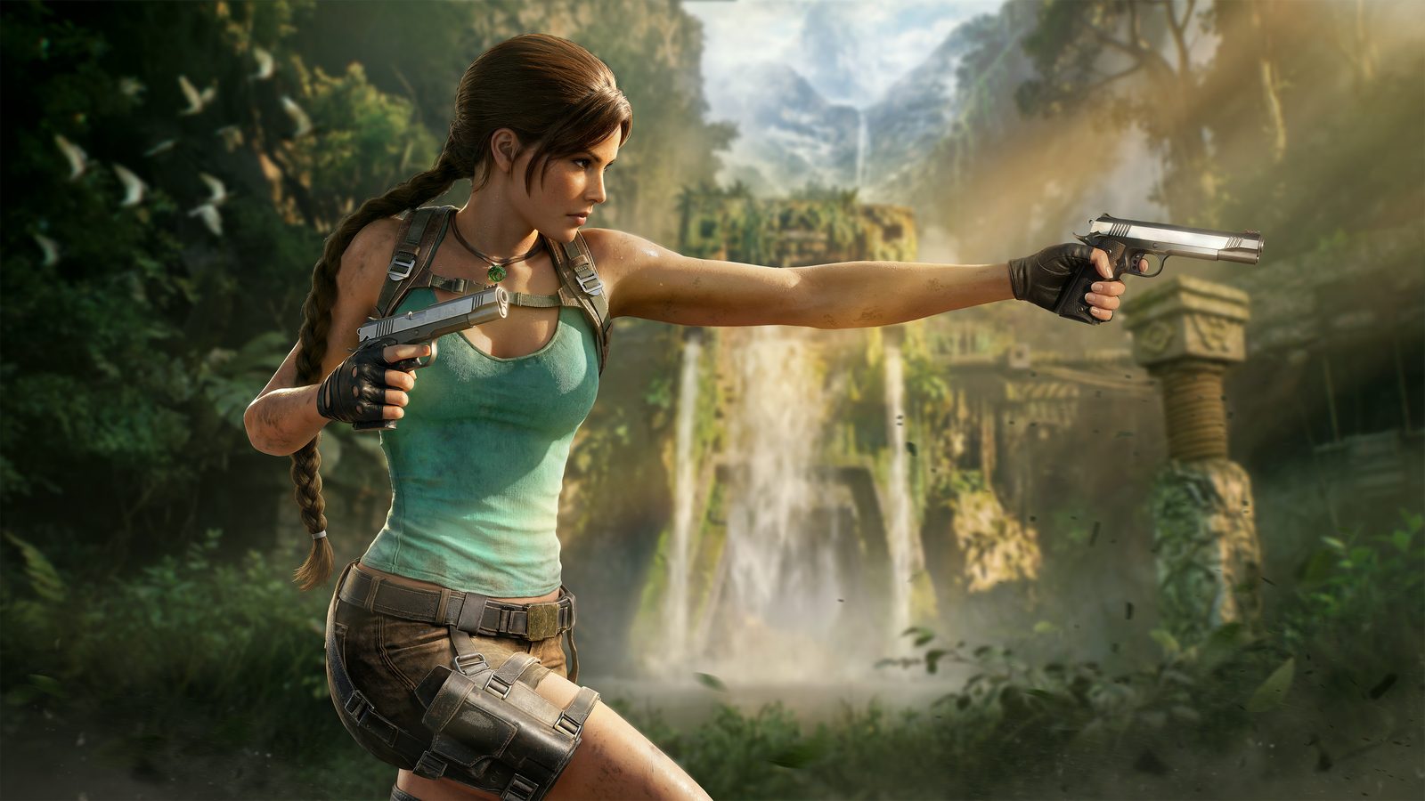 Combat and progression artwork for Tomb Raider Legacy of Atlantis